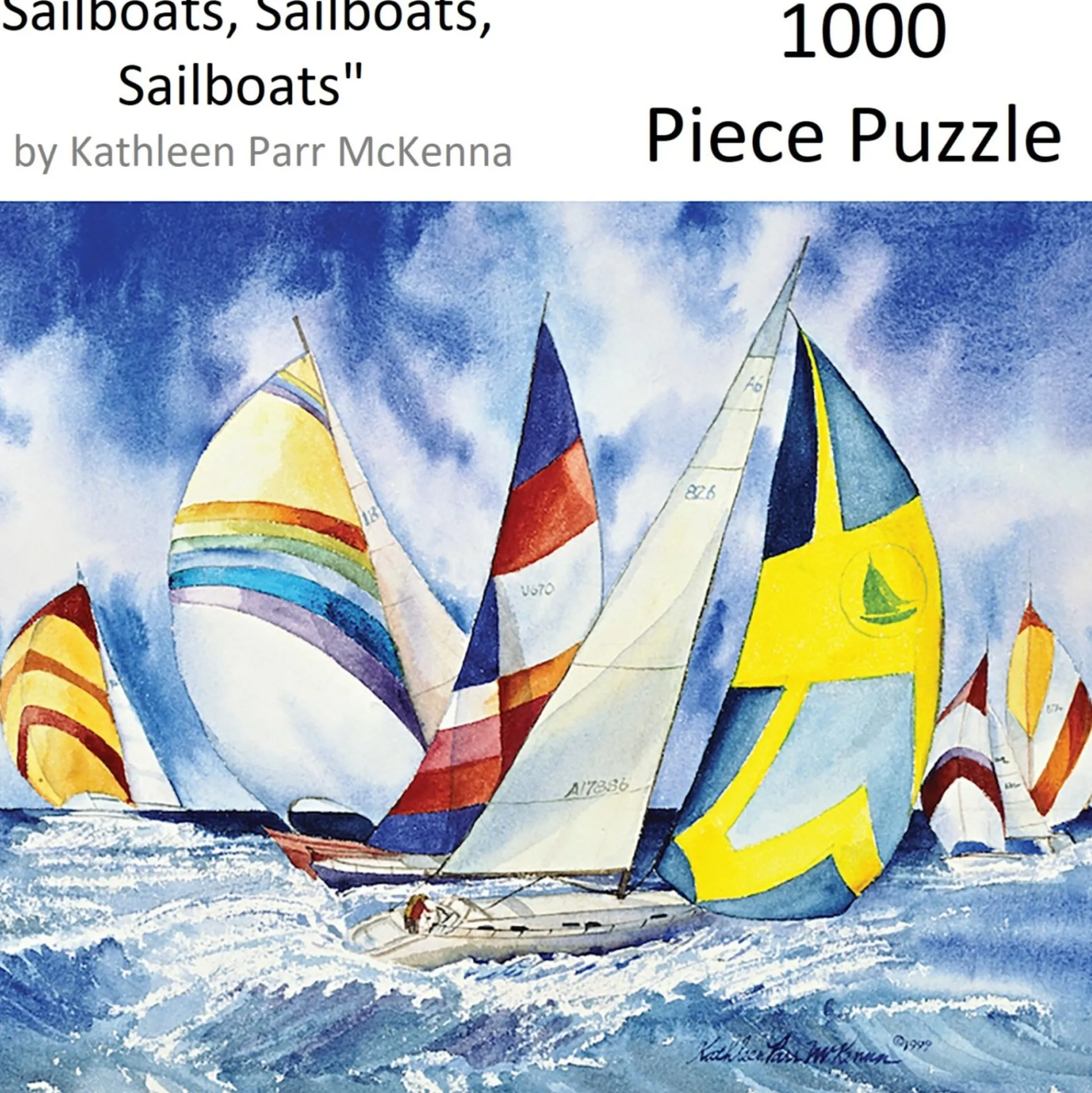 Flat River Group Hart Puzzles Sailboats by Kathleen Parr McKenna - 1000 pc* Puzzles