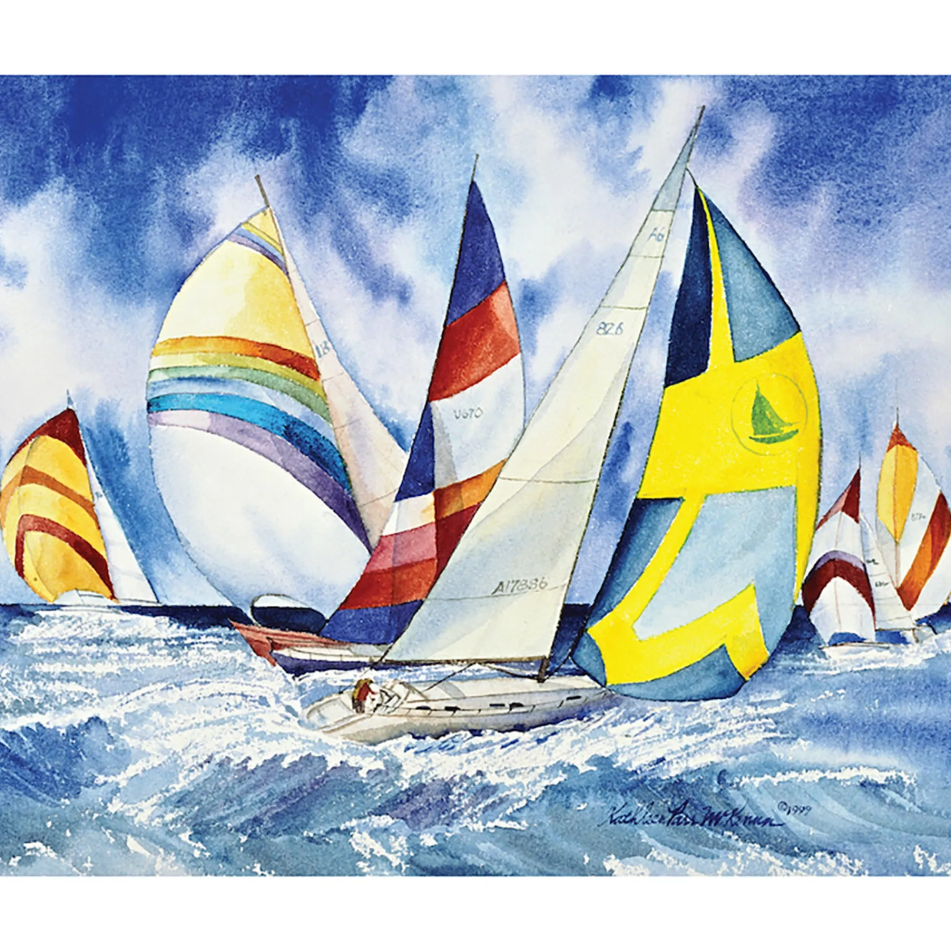Flat River Group Hart Puzzles Sailboats by Kathleen Parr McKenna - 1000 pc* Puzzles