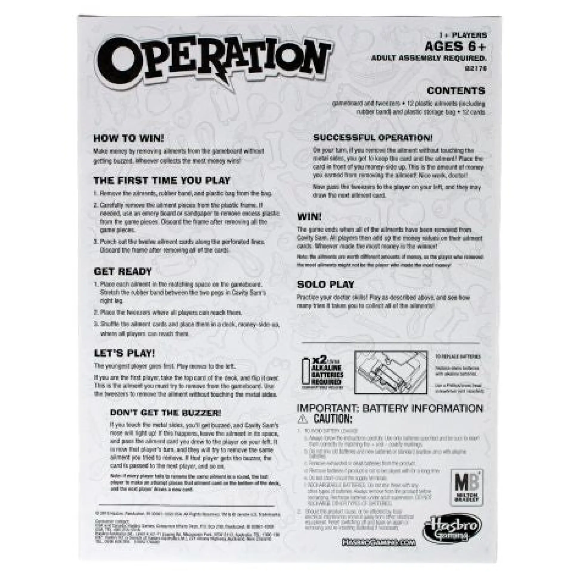 Calendar Holdings, LLC Hasbro Operation Skill Game - Classic Edition* Role-Playing Games|Board Games