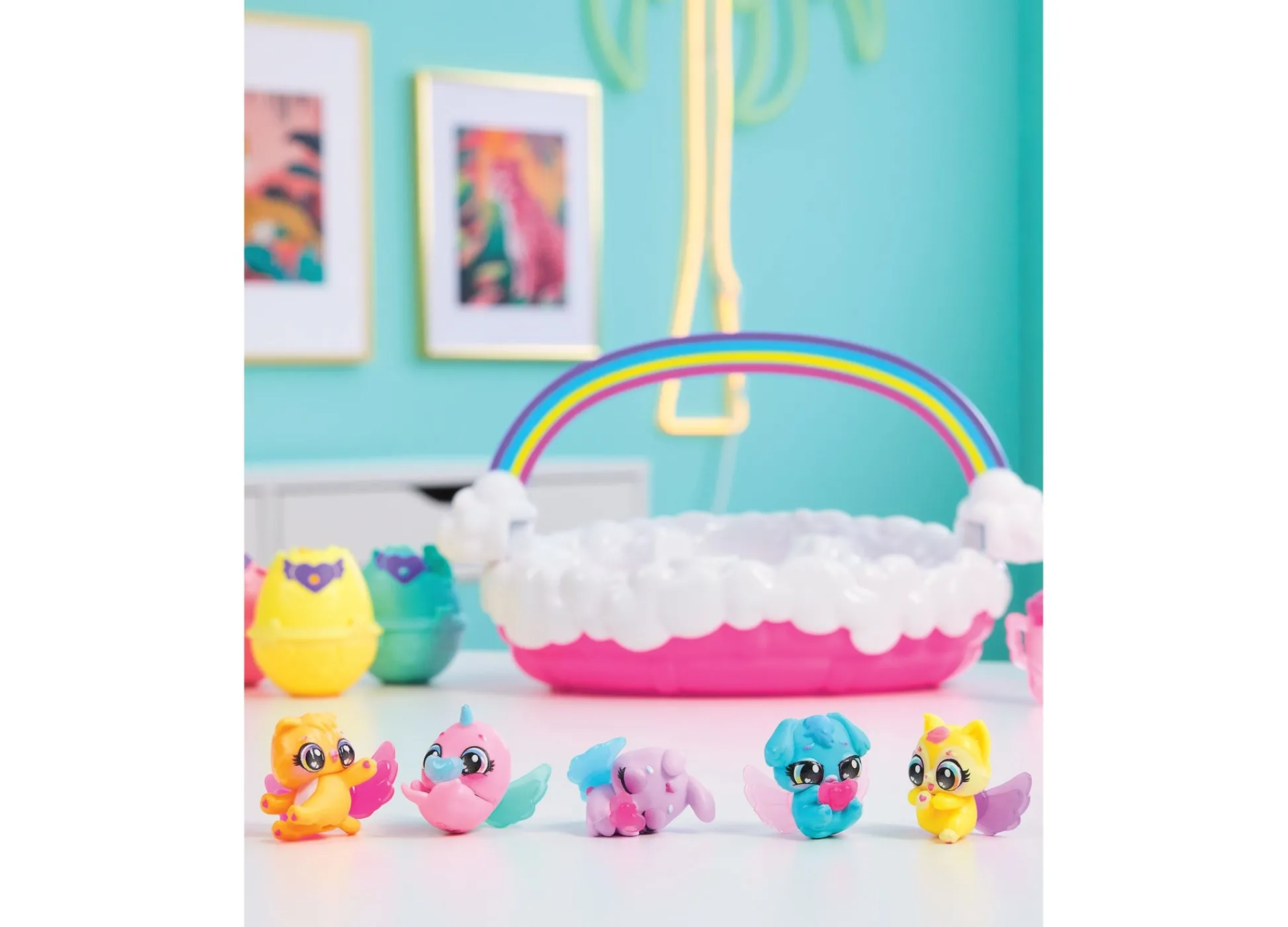 Macy's - Supplier Hatchimals Alive Neon Rainbow Spring Basket Interactive Playset* Interactive Dolls & Pets|Stuffed Animals & Plush Toys
