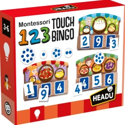 Educators Resource Headu 123 Montessori Touch Bingo - Interactive Counting Game* Preschool Education Toys & Activities