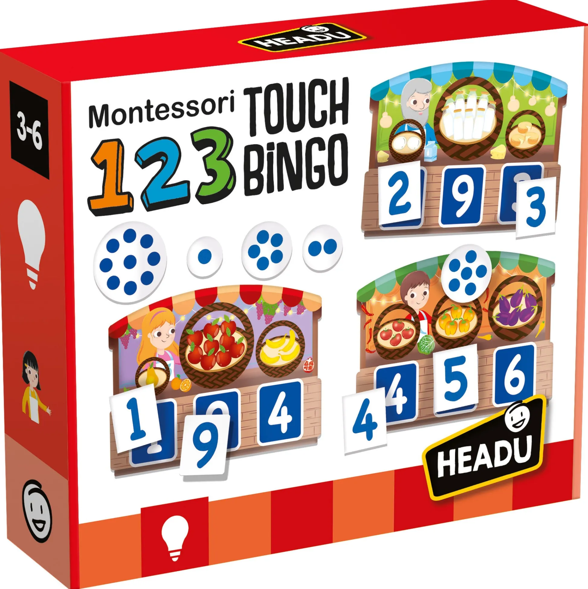 Educators Resource Headu 123 Montessori Touch Bingo - Interactive Counting Game* Preschool Education Toys & Activities