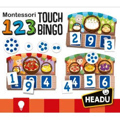 Educators Resource Headu 123 Montessori Touch Bingo - Interactive Counting Game* Preschool Education Toys & Activities