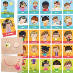 Educators Resource Headu Montessori Emotions & Actions Learning Flashcards - Interactive Educational Toy* Preschool Education Toys & Activities|Social & Emotional Skills