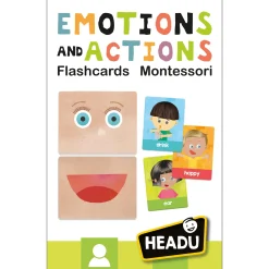 Educators Resource Headu Montessori Emotions & Actions Learning Flashcards - Interactive Educational Toy* Preschool Education Toys & Activities|Social & Emotional Skills