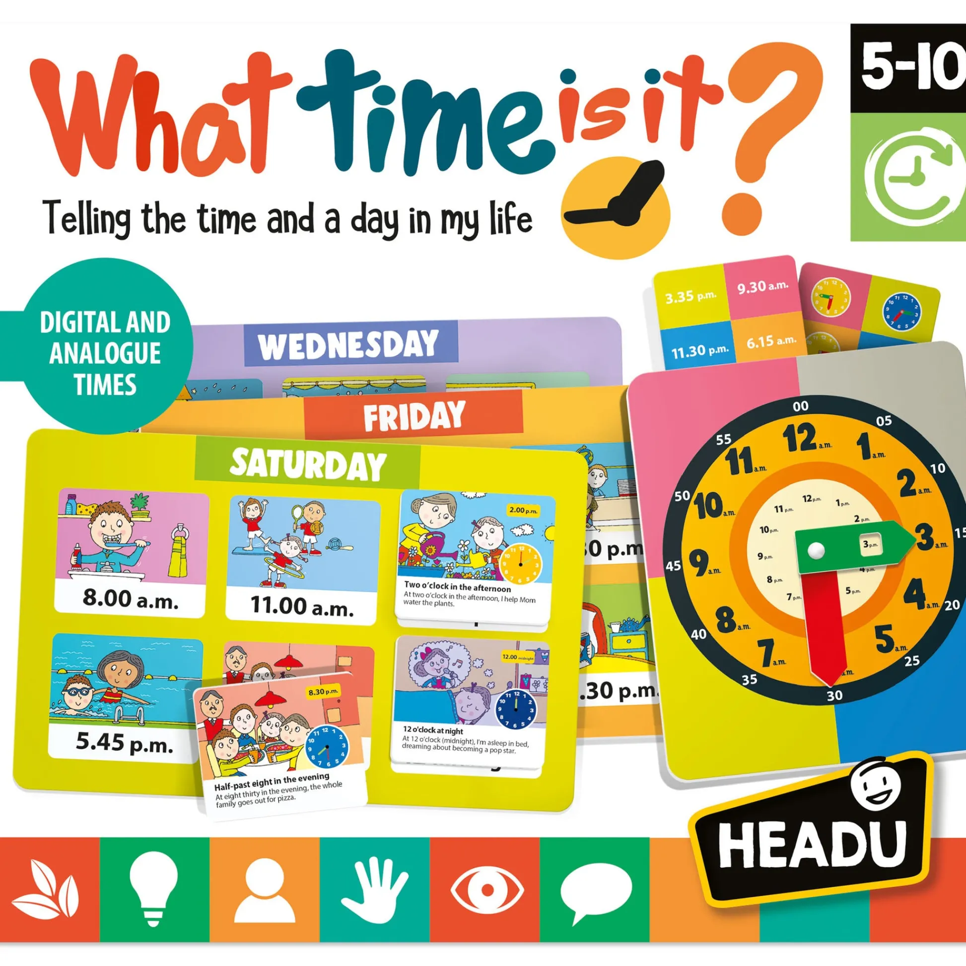 Educators Resource Headu What Time Is It - Interactive Learning Clock Game* Math Toys|Math, Counting & Time