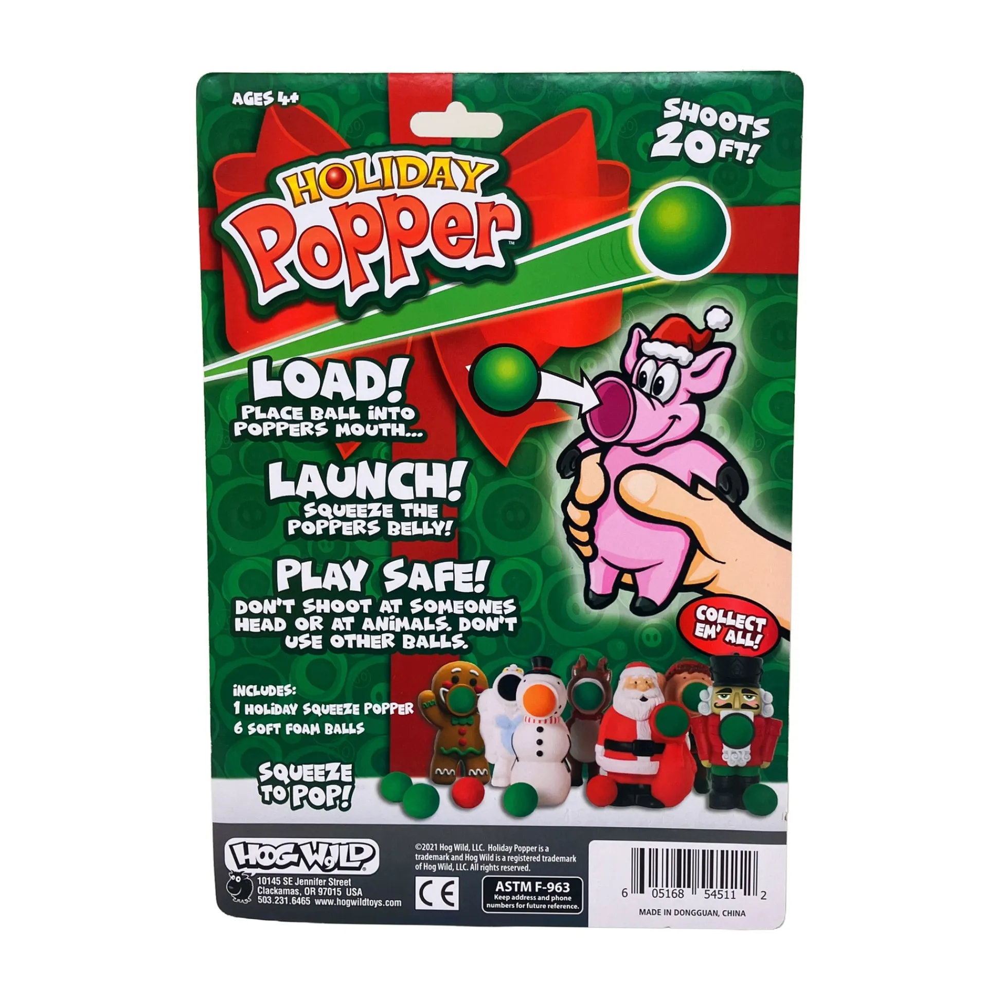 AreYouGame Hog Wild Santa Holiday Popper - Festive Foam Ball Launcher* Nerf & Toy Blasters|Nerf & Toy Blasters