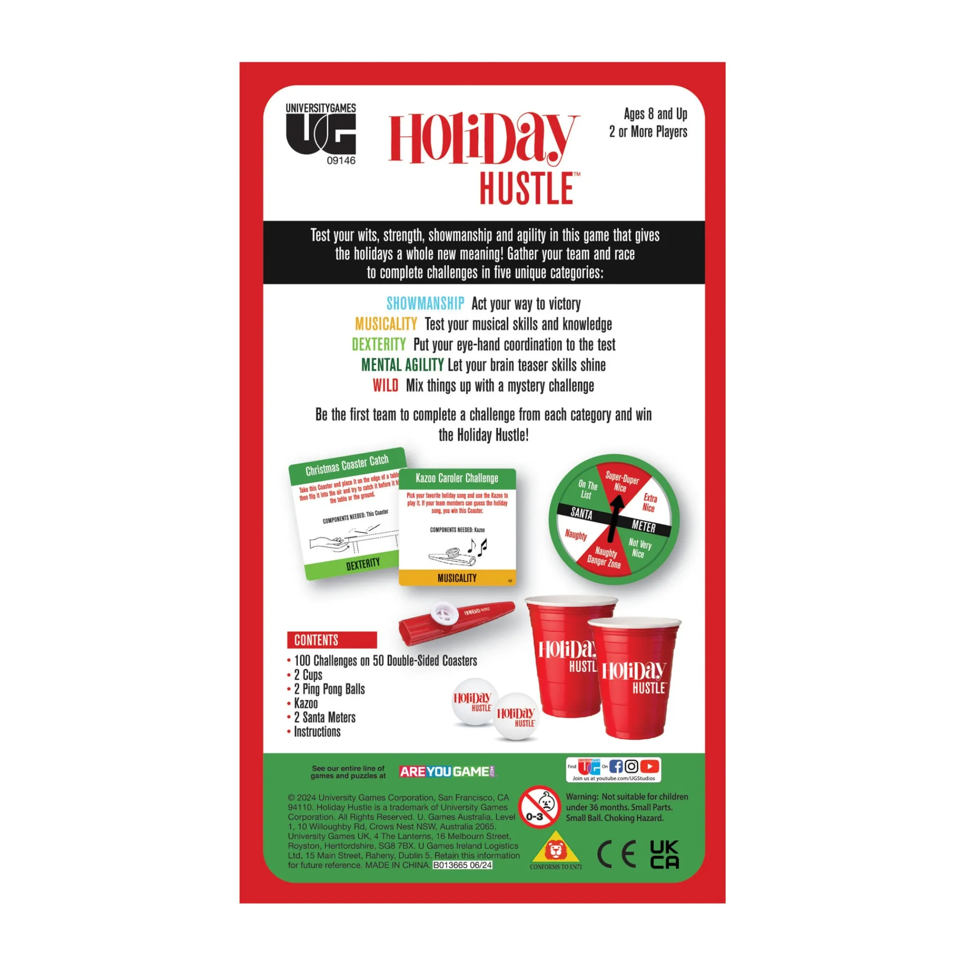 AreYouGame Holiday Hustle Family Party Game - Festive Minute-to-Win-It Challenges* Family & Entertainments Games