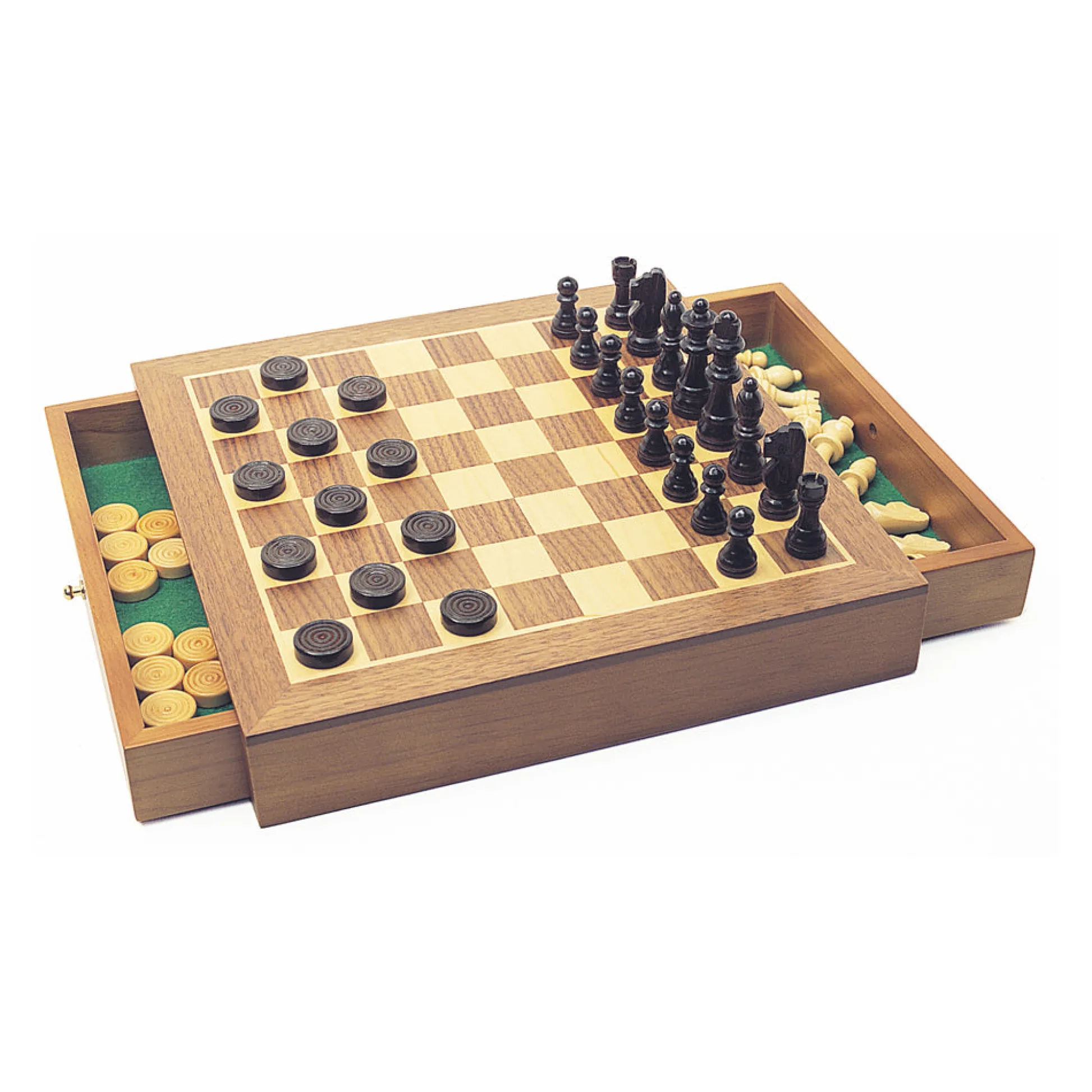 AreYouGame House of Marbles Deluxe 3-in-1 Wooden Chess, Checkers, and Draughts Set* Board Games|Role-Playing Games