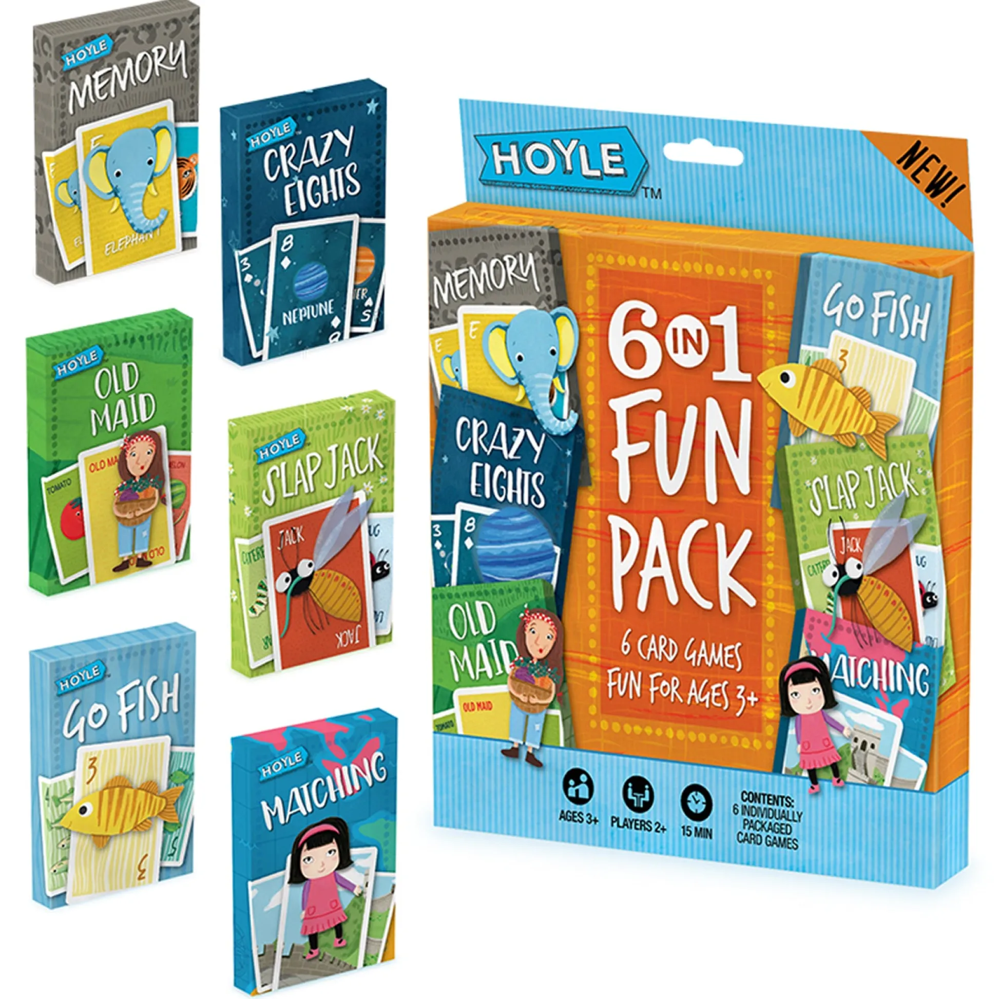 Educators Resource Hoyle 6-in-1 Fun Pack Classic Children's Card Games, 18-Game Mega Set* Card Games