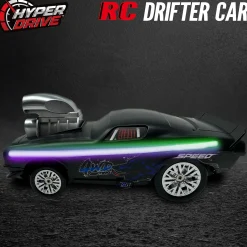 Flat River Group Hyper Drive RC 1:16 Scale Street Racer - Black-Green with LED Lights* Rc Cars & Flight