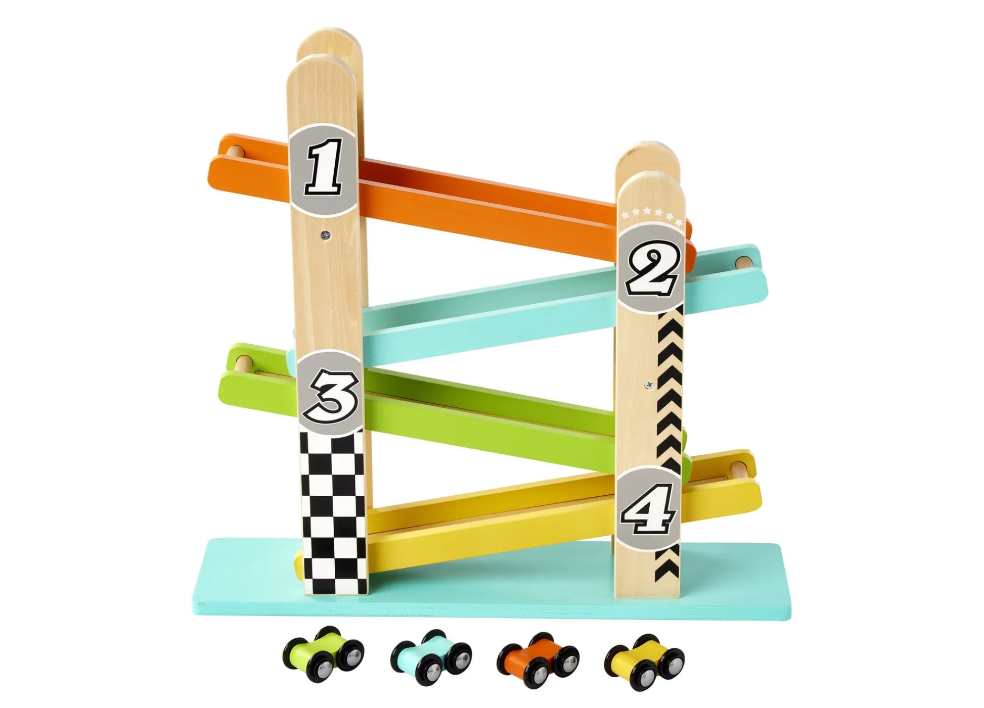 Macy's - Supplier Imaginarium Wooden Drop and Go Ramp Racer Playset with 4 Racing Cars* Preschool Education Toys & Activities|Preschool Vehicles