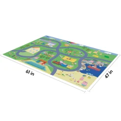 Flat River Group Imaginmat Peppa Pig Jumbo Floor Playmat with Toy Cars, 47 x 61 Inch* Preschool Education Toys & Activities|Preschool Pals