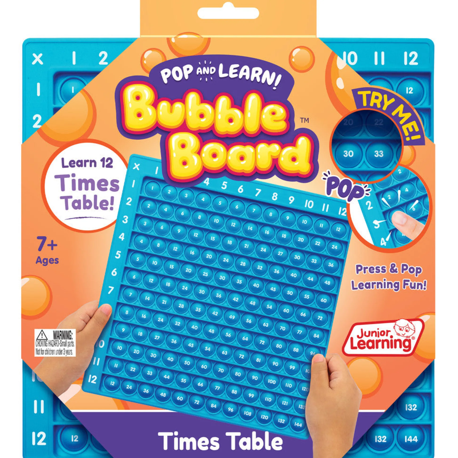 Flat River Group Interactive Times Table Bubble Board - Educational Math Toy - Sky Blue* Math Toys|Math, Counting & Time