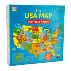 AreYouGame Interactive USA Map and State Trivia Puzzle – 100 pc* Puzzles