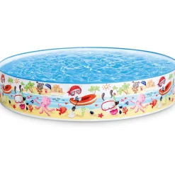 Flat River Group Intex Snapset Pool - Fun at The Beach, 5'x10', with Snorkel Pattern* Swimming Pools & Water Toys