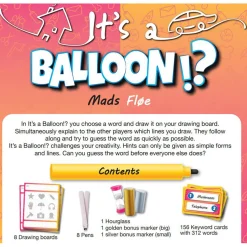 Flat River Group It's A Balloon Word Guessing Drawing Game by Rio Grande Games, Ages 8+* Board Games|Role-Playing Games
