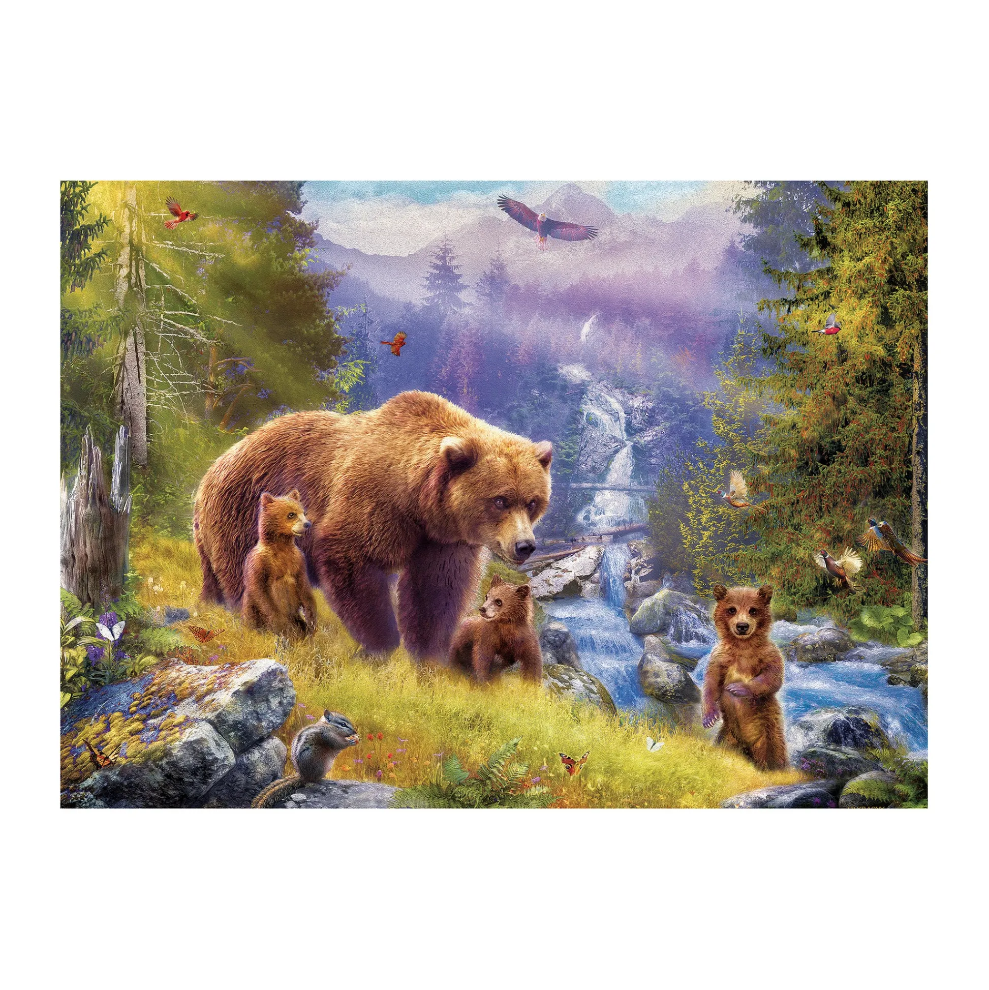 AreYouGame Jan Patrik Enchanted Forest Grizzly Cubs Jigsaw Puzzle - 500 pcs* Puzzles
