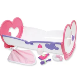 Educators Resource JC Toys Deluxe Rocking Doll Crib with Heart Design & Accessories* Doll Houses, Furniture & Accessories|Stuffed Animals & Plush Toys