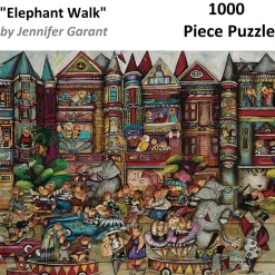 Flat River Group Jennifer Garant Elephant Walk Carnival-Themed Jigsaw Puzzle - 1000 pc* Puzzles
