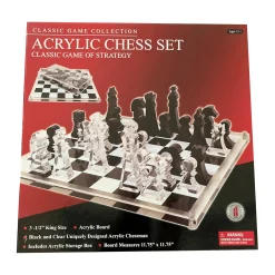 AreYouGame John N. Hansen Co. Classic Acrylic Chess Set - 11.75x11.75 inch Board* Role-Playing Games|Board Games