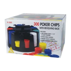 AreYouGame John N. Hansen Co. 300-Piece Poker Chip Set with Revolving Rack* Card Games
