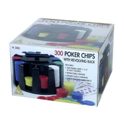 AreYouGame John N. Hansen Co. 300-Piece Poker Chip Set with Revolving Rack* Card Games