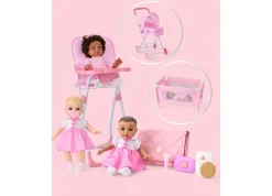 Macy's - Supplier Journey Girls Highchair Playset for 14-inch Dolls - Pastel Pink* Stuffed Animals & Plush Toys