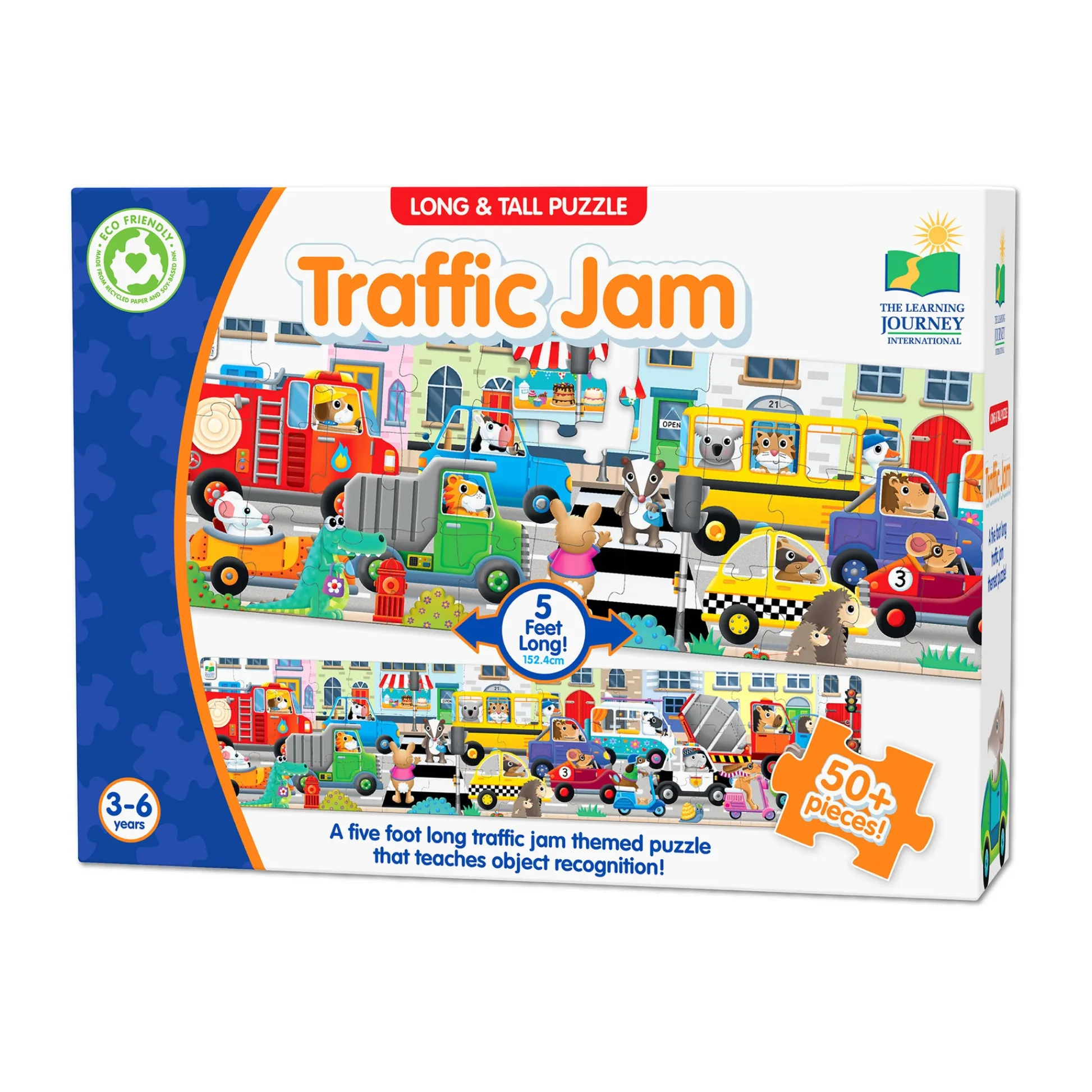 AreYouGame Jumbo Traffic Jam Floor Puzzle - 51 pc* Social & Emotional Skills|Puzzles
