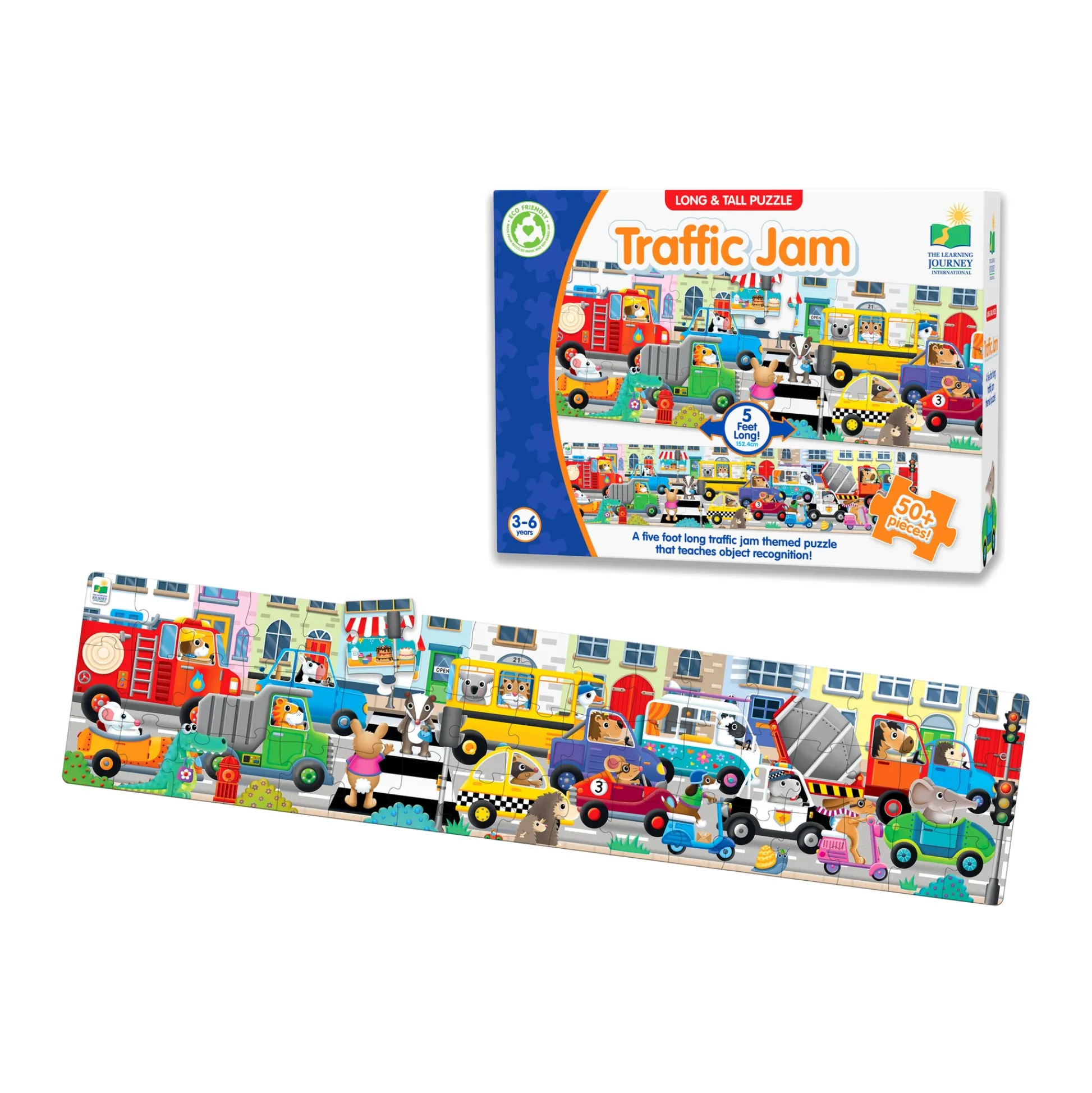 AreYouGame Jumbo Traffic Jam Floor Puzzle - 51 pc* Social & Emotional Skills|Puzzles
