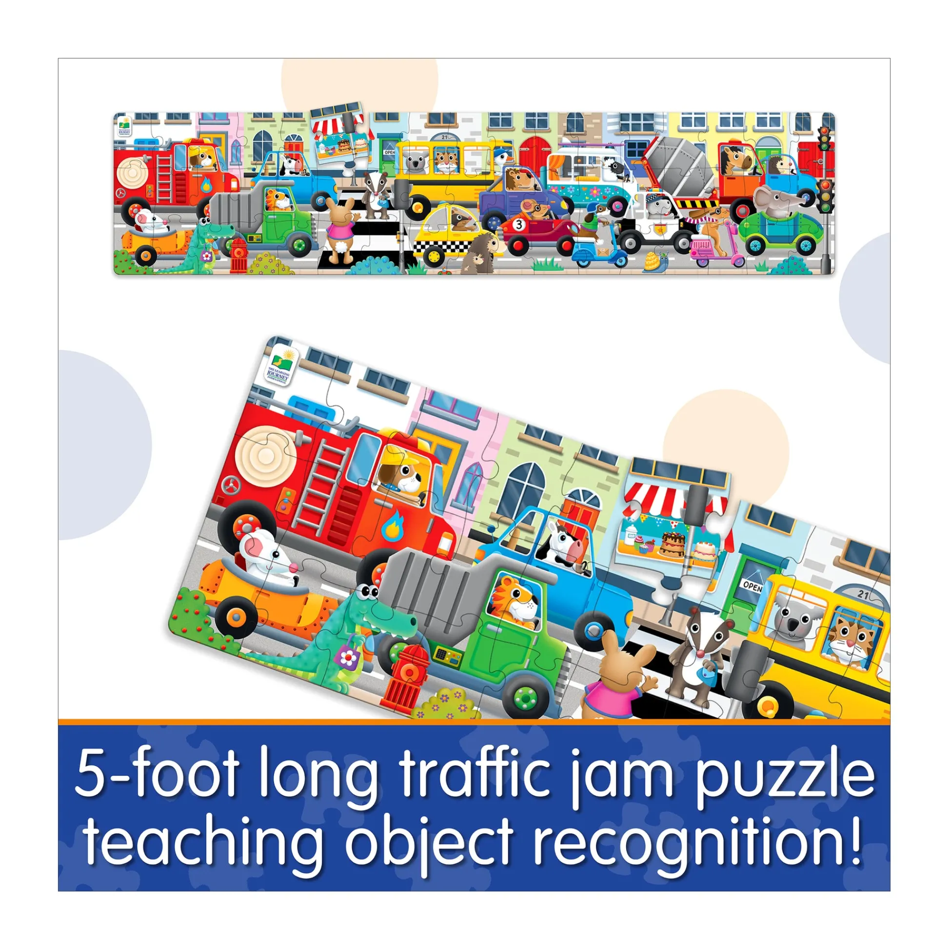 AreYouGame Jumbo Traffic Jam Floor Puzzle - 51 pc* Social & Emotional Skills|Puzzles