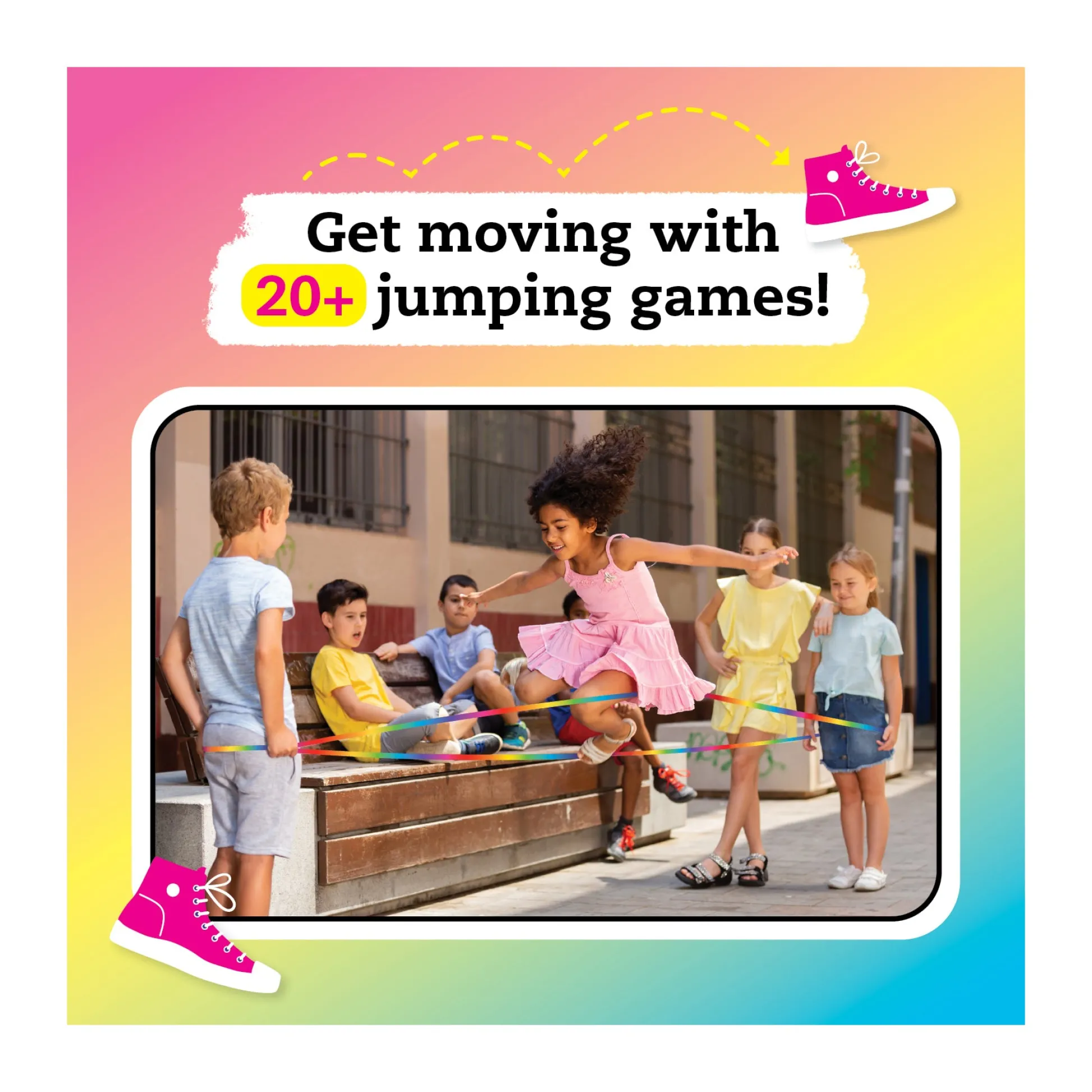 AreYouGame Jumpsies: Master Hop, Skip & Jump with Stretchy Rope* Classic Games|Social & Emotional Skills