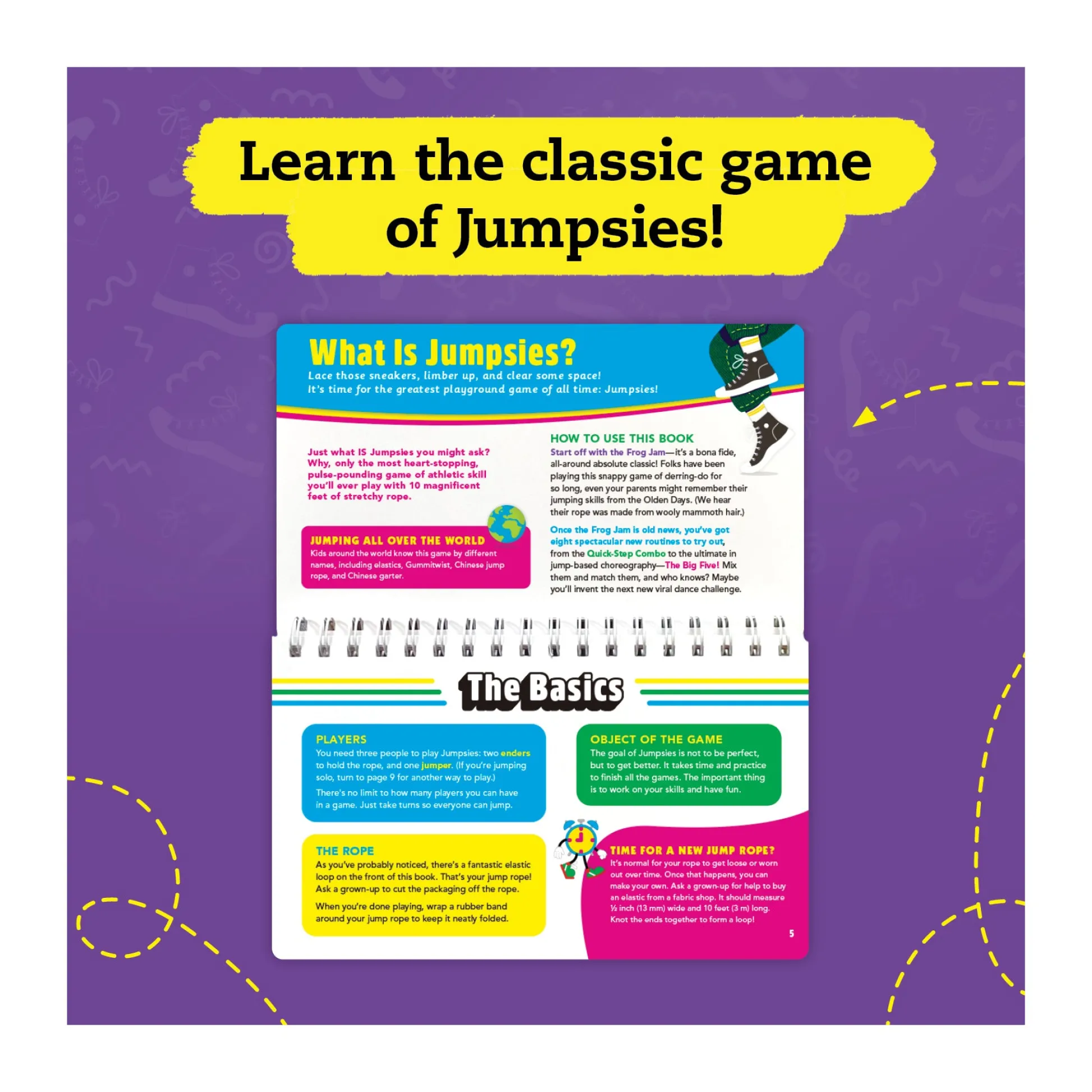 AreYouGame Jumpsies: Master Hop, Skip & Jump with Stretchy Rope* Classic Games|Social & Emotional Skills