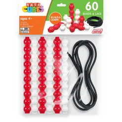 Educators Resource Junior Learning 60 Bead Cubes and Laces - Educational Counting and Sorting Toy* Math Toys|Math, Counting & Time