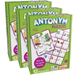 Educators Resource Junior Learning Antonym Puzzles - Multicolored - 3 Sets* Puzzles