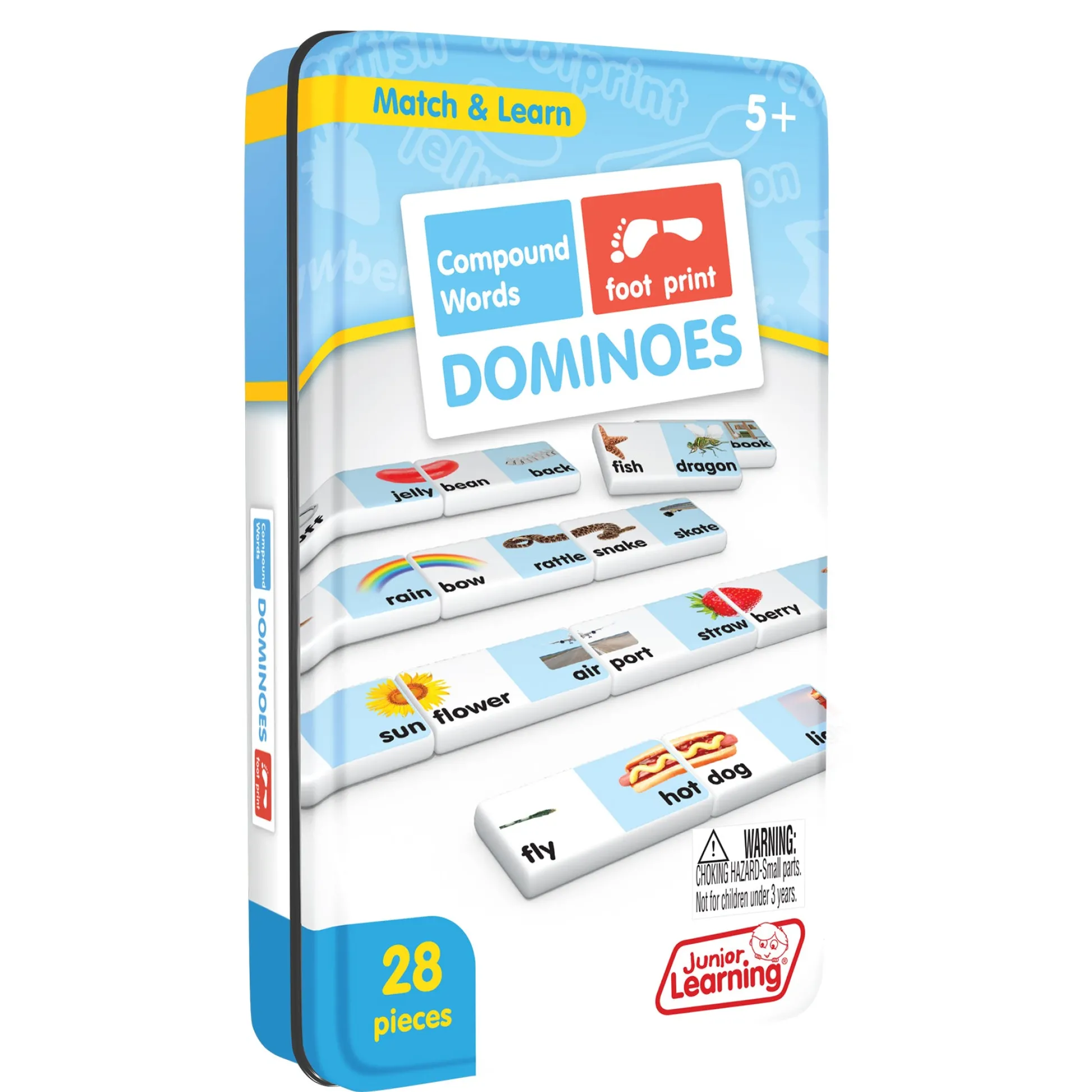 Educators Resource Junior Learning Compound Words Match & Learn Dominoes - Educational Toy - Set of 2* Dominoes & Tiles Games