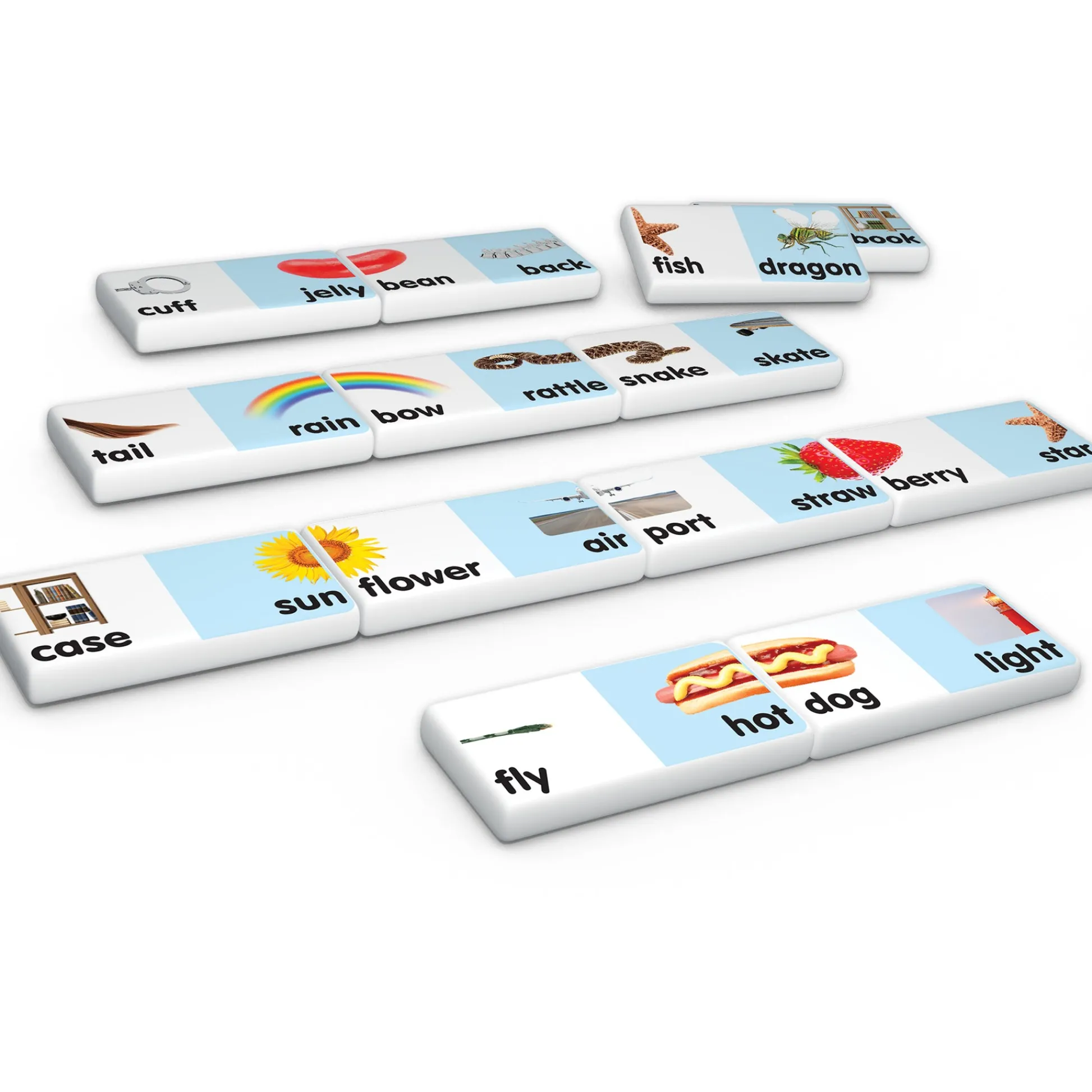 Educators Resource Junior Learning Compound Words Match & Learn Dominoes - Educational Toy - Set of 2* Dominoes & Tiles Games