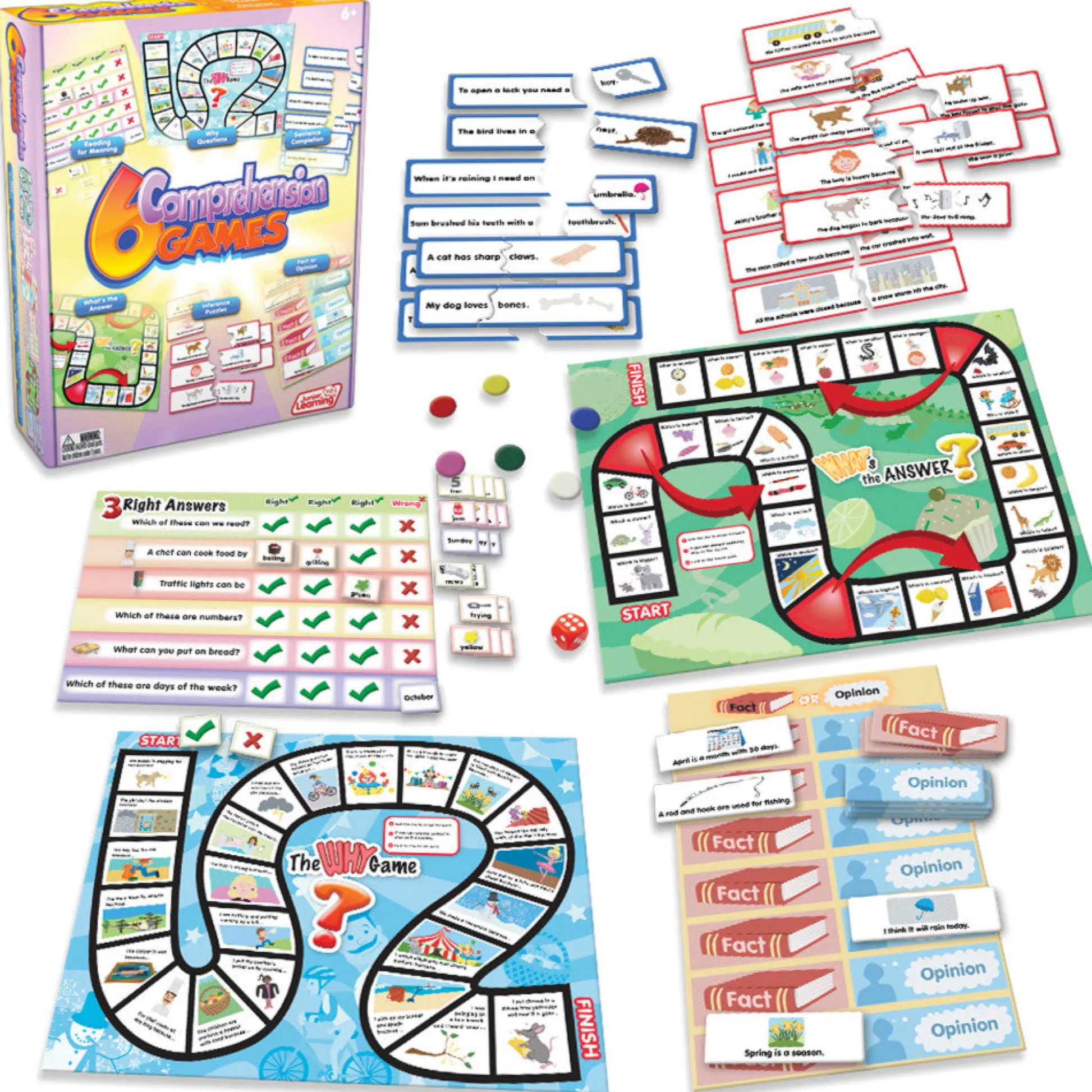 Flat River Group Junior Learning Comprehension Quest Board Game - Language Arts for Ages 6-9* Role-Playing Games|Board Games