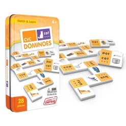 Educators Resource Junior Learning CVC Match & Learn Dominoes - Double Pack Education Set* Dominoes & Tiles Games