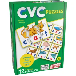 Educators Resource Junior Learning CVC Word Builder Puzzles - Multicolored - 36 Piece Set* Puzzles|Preschool Education Toys & Activities