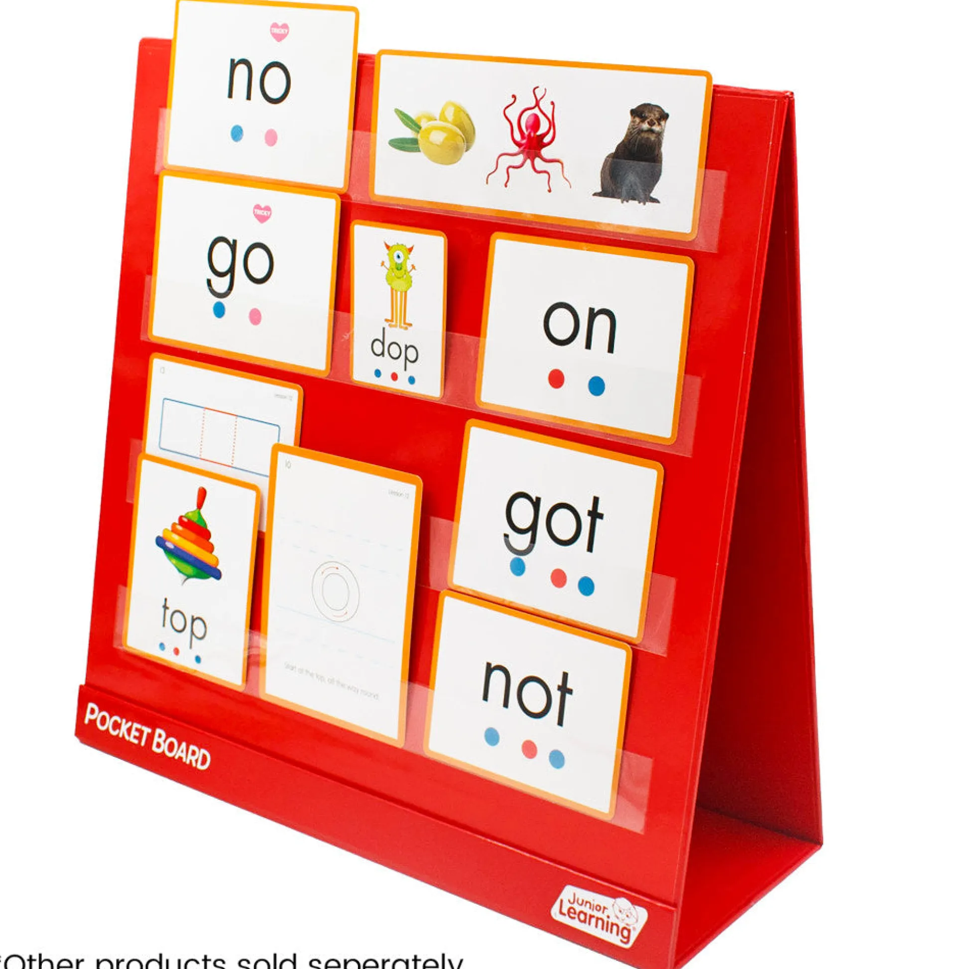 Flat River Group Junior Learning Double-Sided Tabletop Pocket Chart - Red & White* Preschool Education Toys & Activities