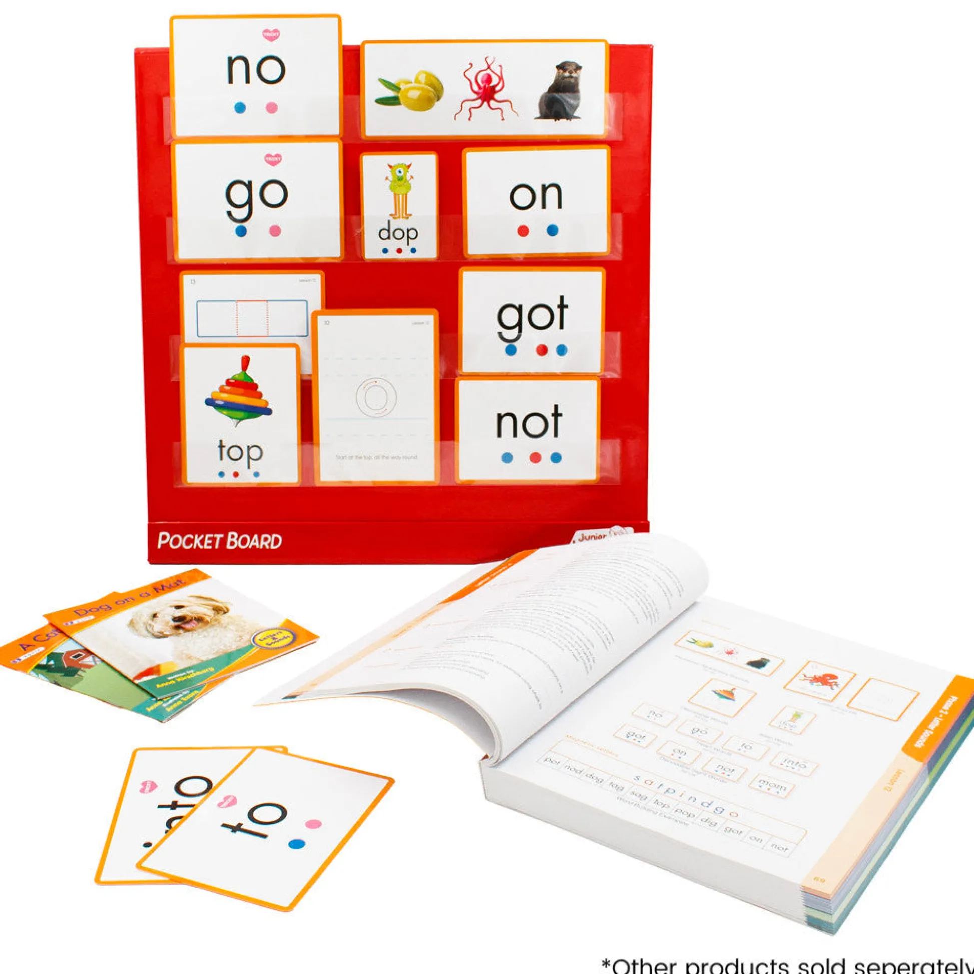 Flat River Group Junior Learning Double-Sided Tabletop Pocket Chart - Red & White* Preschool Education Toys & Activities