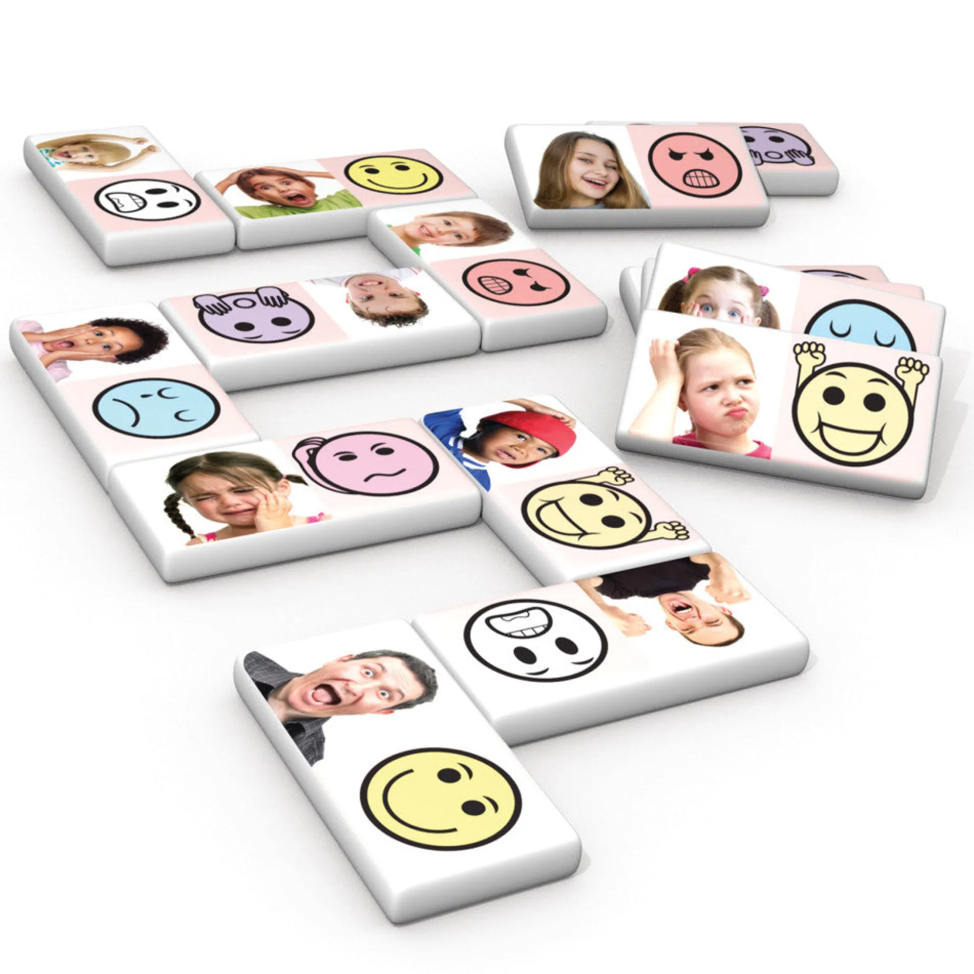 Flat River Group Junior Learning Emotion Dominoes Game - Educational Matching Set for Ages 4-8* Dominoes & Tiles Games|Social & Emotional Skills
