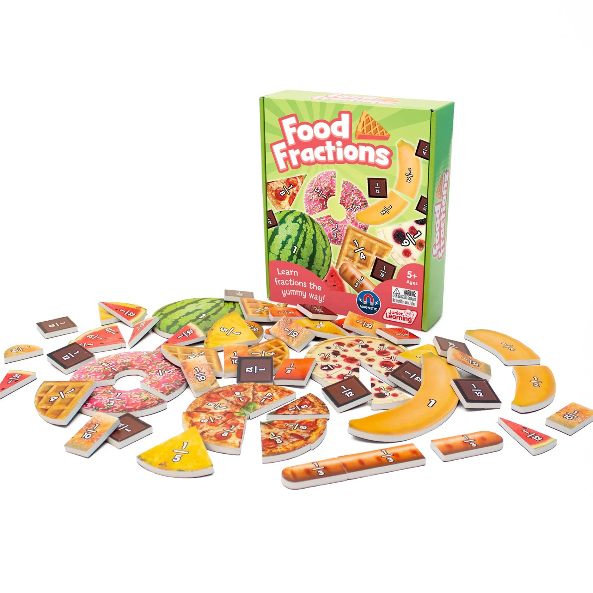 Educators Resource Junior Learning Food Fractions - Magnetic Educational Toy* Math Toys|Math, Counting & Time