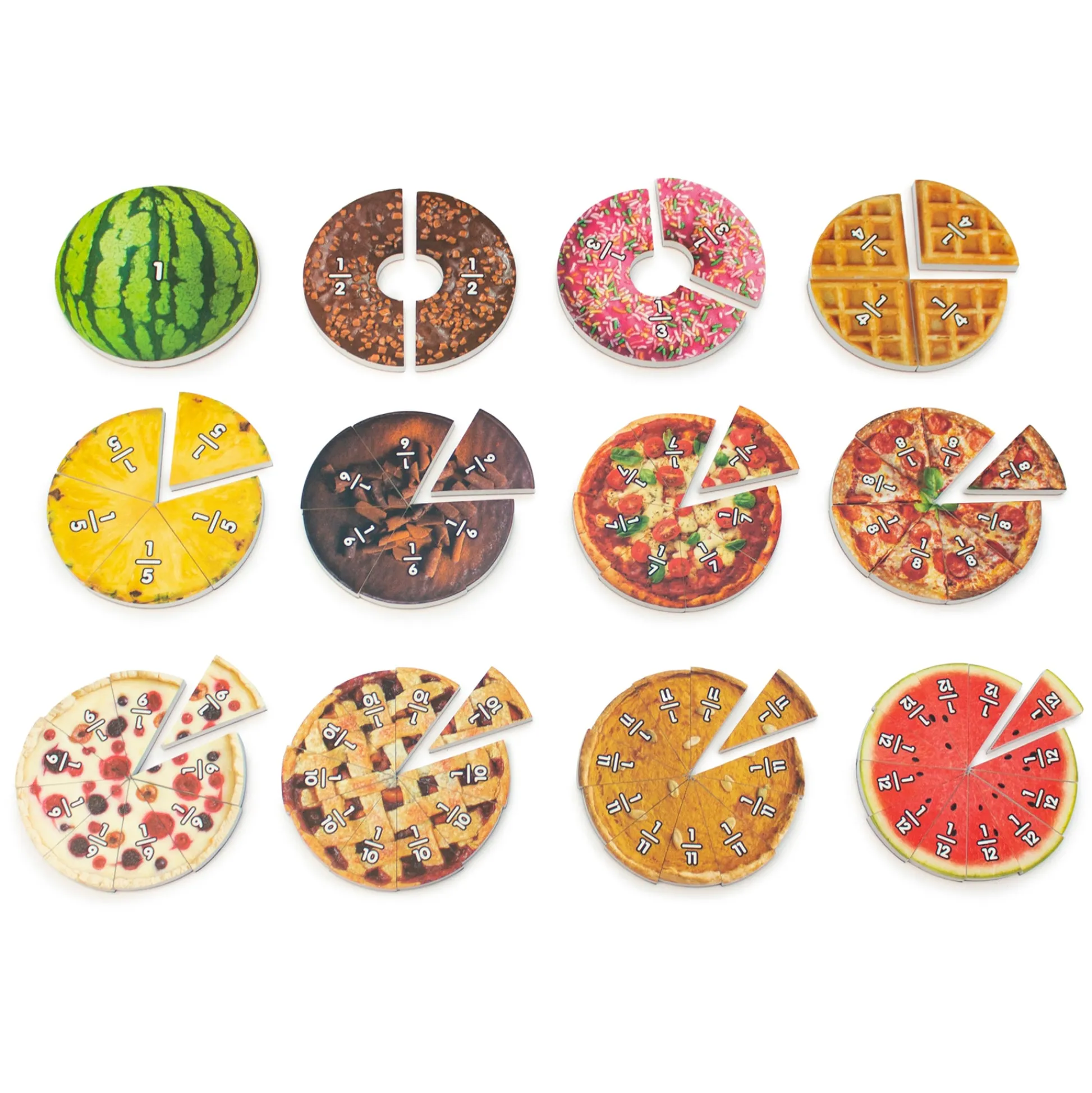 Educators Resource Junior Learning Food Fractions - Magnetic Educational Toy* Math Toys|Math, Counting & Time