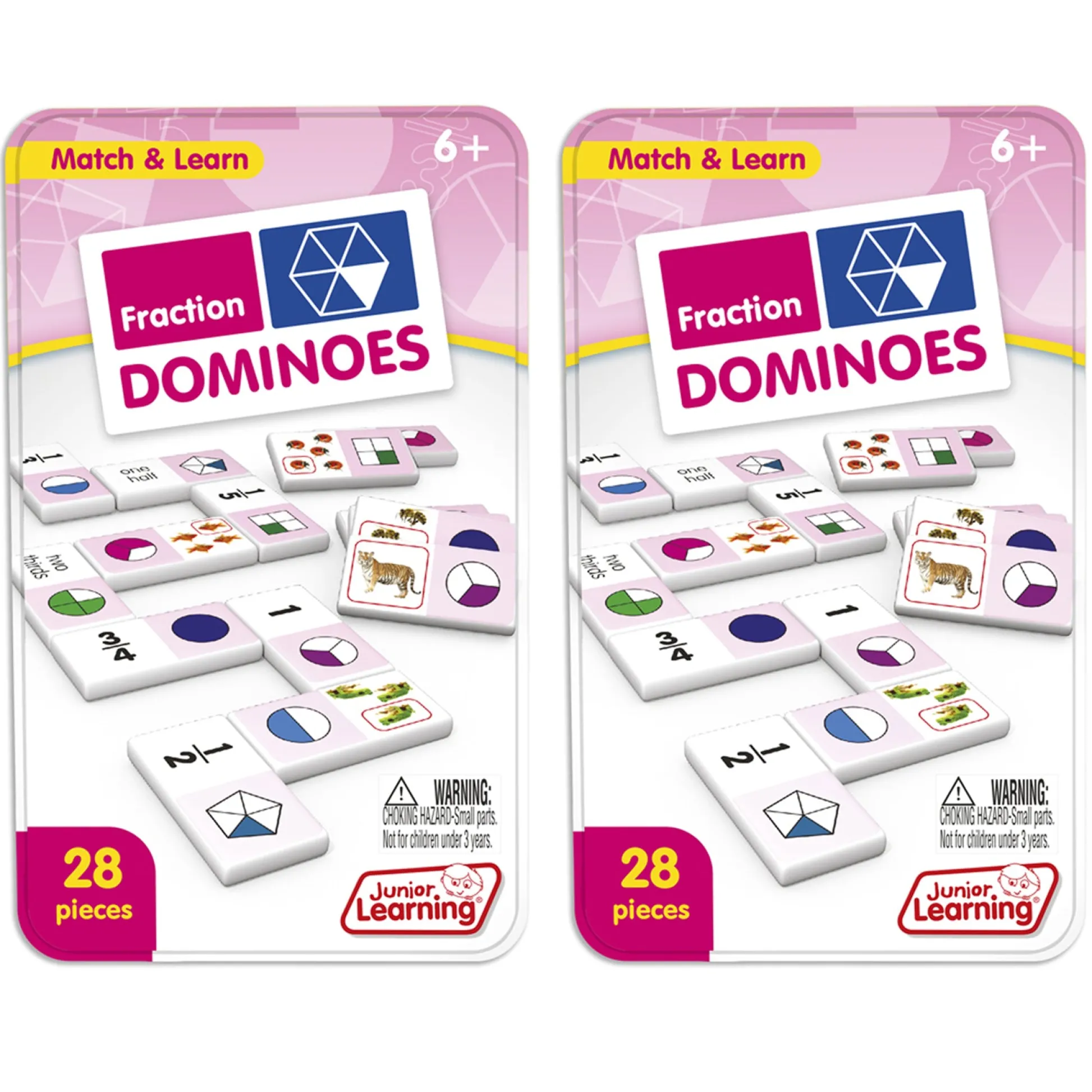 Educators Resource Junior Learning Fraction Dominoes - Educational Math Game - 28 Pieces* Dominoes & Tiles Games