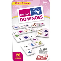 Educators Resource Junior Learning Fraction Dominoes - Educational Math Game - 28 Pieces* Dominoes & Tiles Games