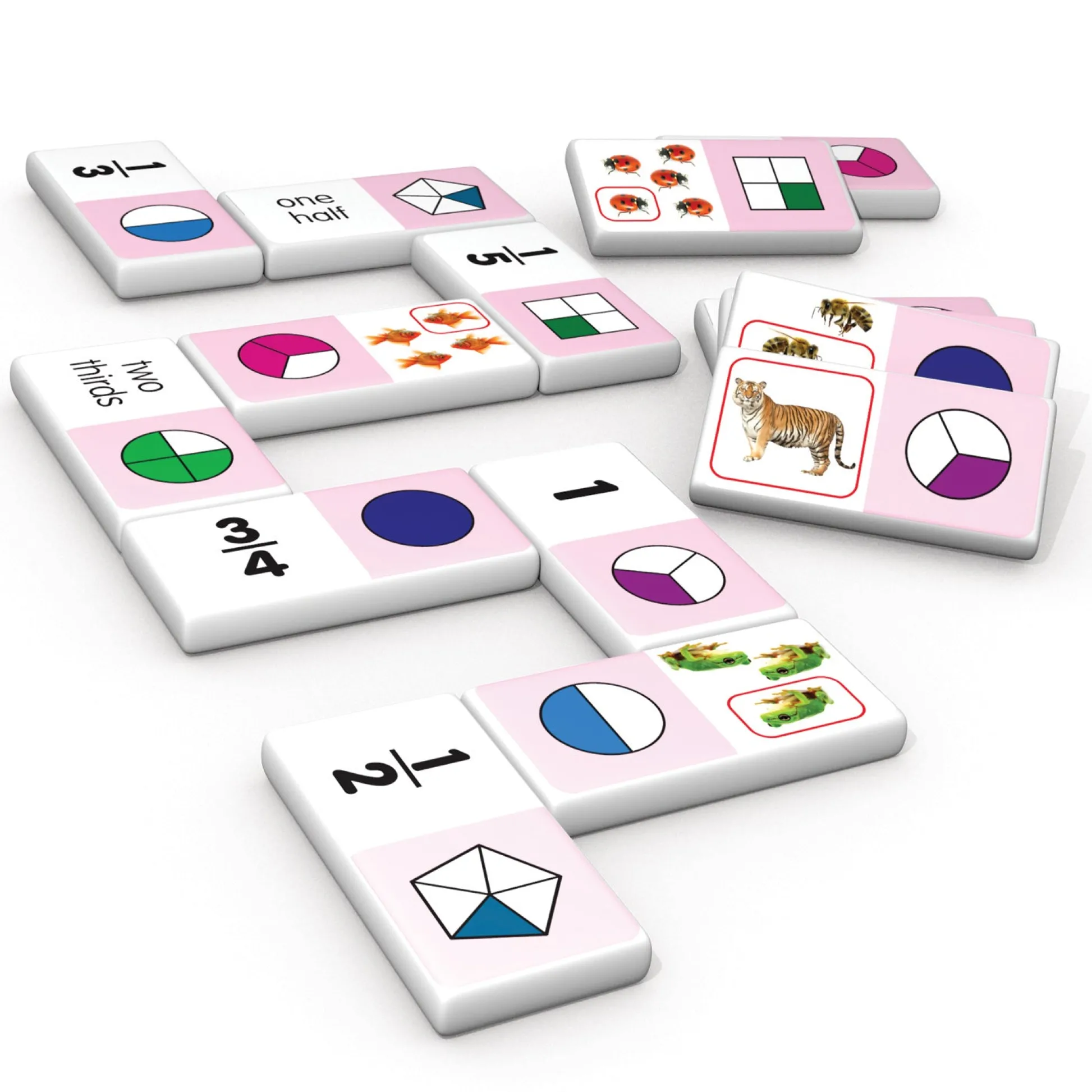 Educators Resource Junior Learning Fraction Dominoes - Educational Math Game - 28 Pieces* Dominoes & Tiles Games