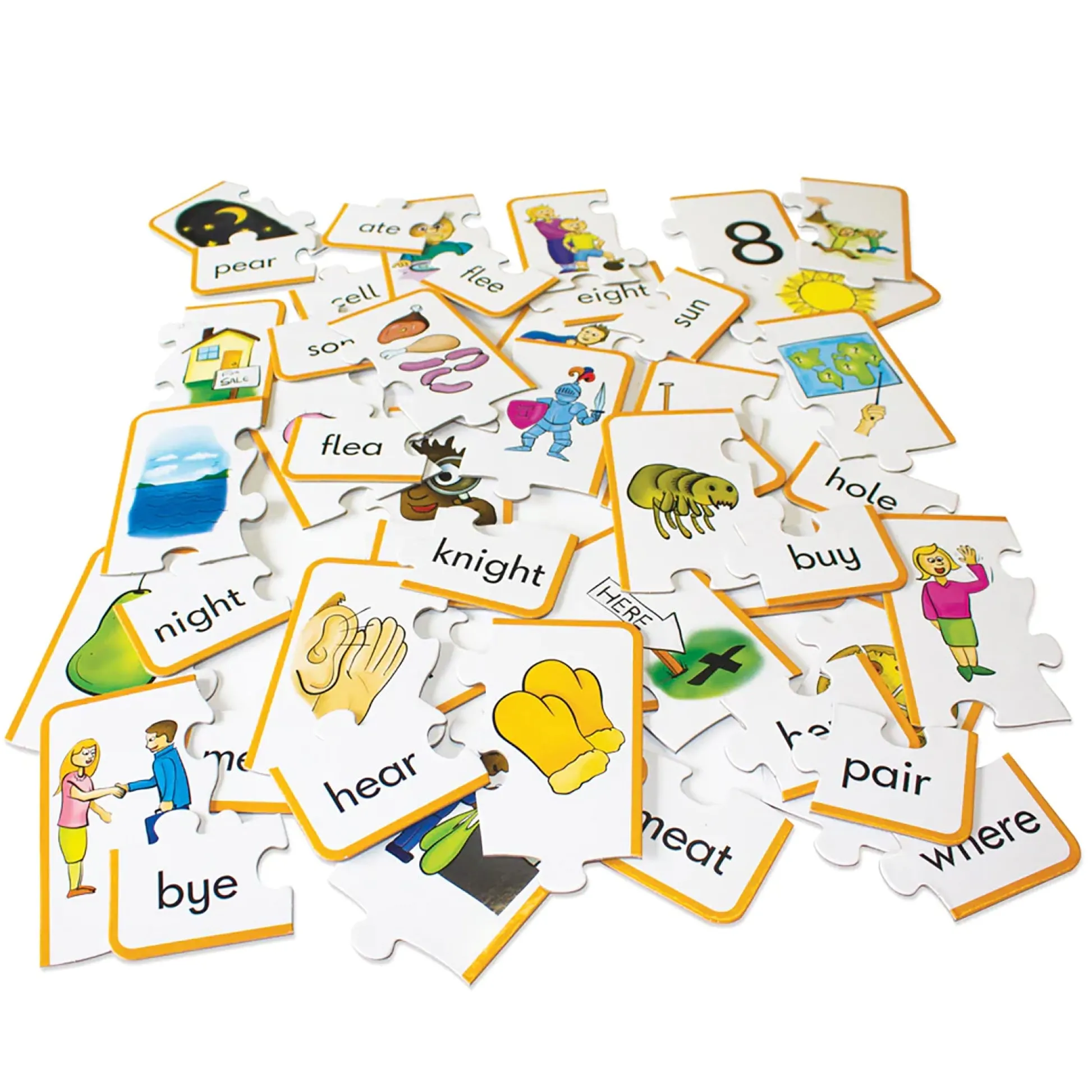 Educators Resource Junior Learning Homonym Puzzles - Word Matching Jigsaw - Pack of 3* Puzzles