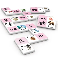 Educators Resource Junior Learning Long Vowel Dominoes - Multiplayer Educational Game Set* Dominoes & Tiles Games